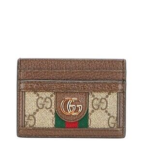 Gucci GG Supreme Ophidia Wallet Beige Brown Leather